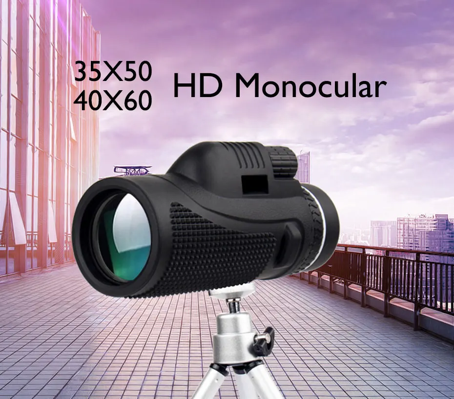 Visão de Alta Brinquedo da Criança Câmera Telescópio Monocular Potência Bak4 Zoom Qualidade Portátil Aves Assistindo Caça Presente hd 40x60 2 Telescópio e binóculos