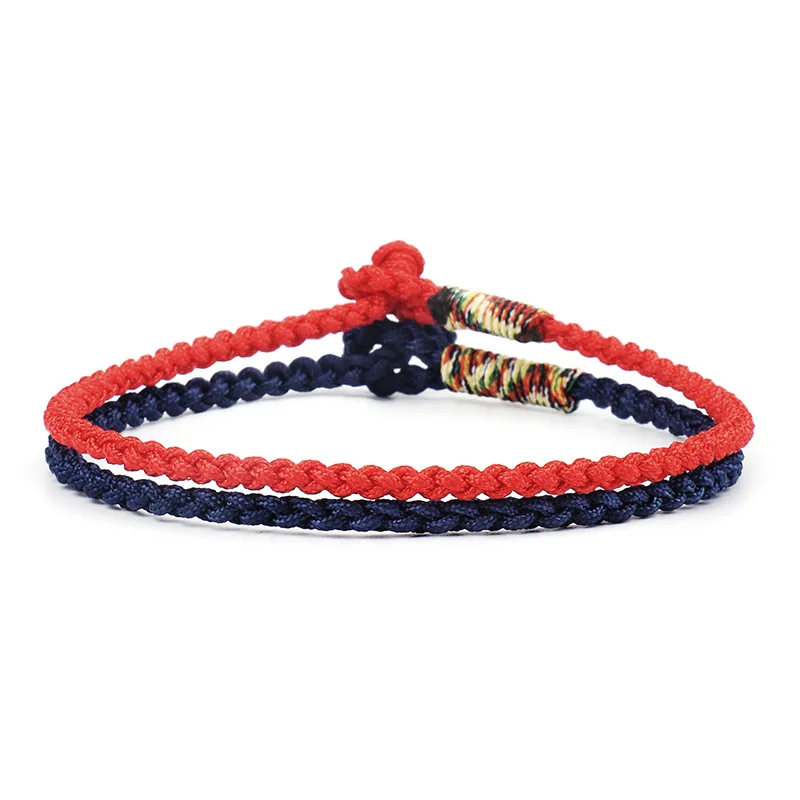 

DIEZI Ethnic Dropship Couple Red Blue Bracelets For Women Men Lucky String Handmade Weave Cotton Rope Bracelets Boho Girls Gift