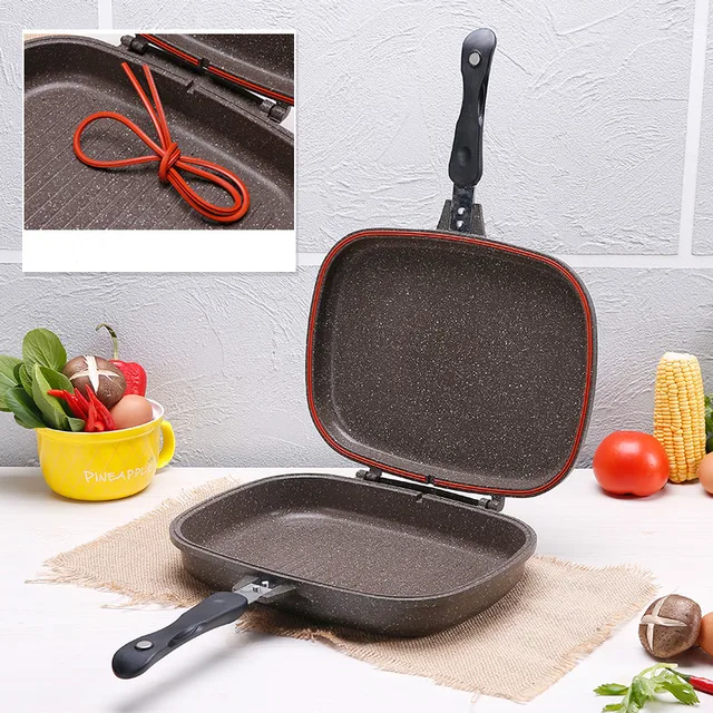 Hot Sale Wholesale 32cm Fry Pan Non stick Fryer Pan Double Side Grill