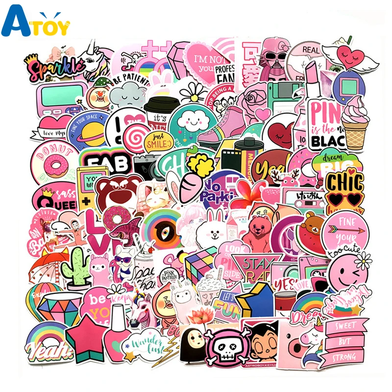 

110 Pcs Cute kawaii Graffiti Sticker Mixed Style Anime Sticker Toy For Laptop Skateboard Suitcase Computer Car Children Sticker