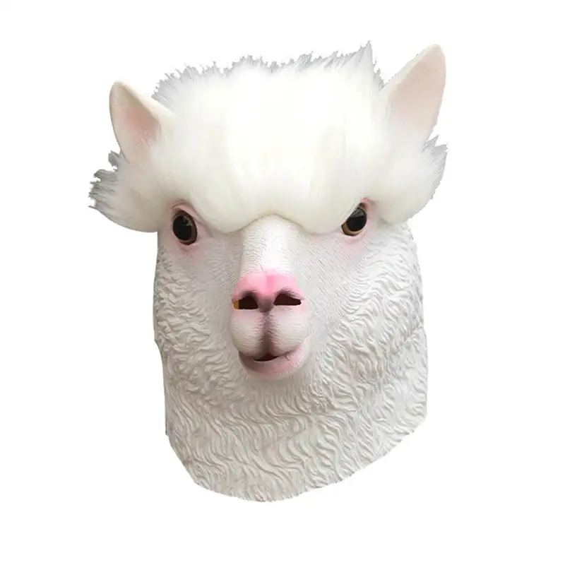 

Festival Party Supplies Novelty Halloween Costume Alpaca Latex Animal Head Mask For Masquerade Halloween Horrifying Mask A3