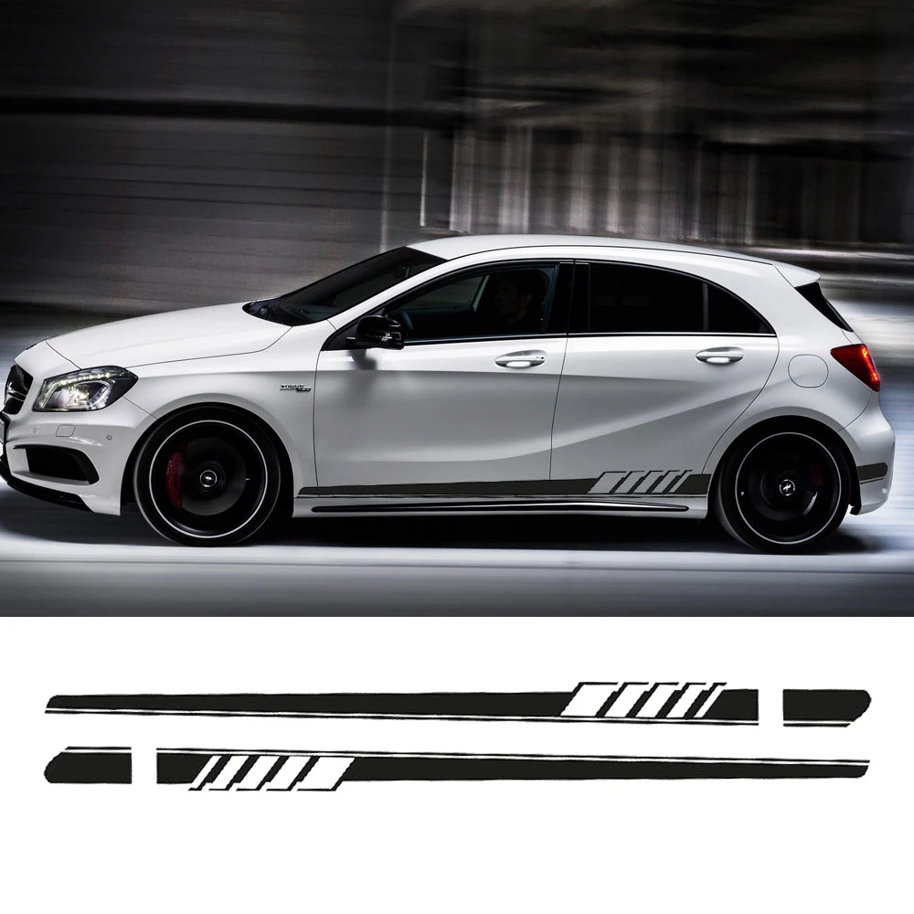 2017 New Edition 1 Style Side Skirt Racing Stripe Decal Stickers For Mercedes Benz W176 A Class A180 A200 A250 A45 Amg Decal Sticker Racing Stripesracing Stripe Decals Aliexpress