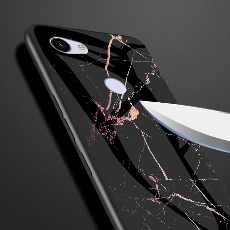 Мраморный чехол из закаленного стекла для Google Pixel 3A XL градиентная защитная задняя