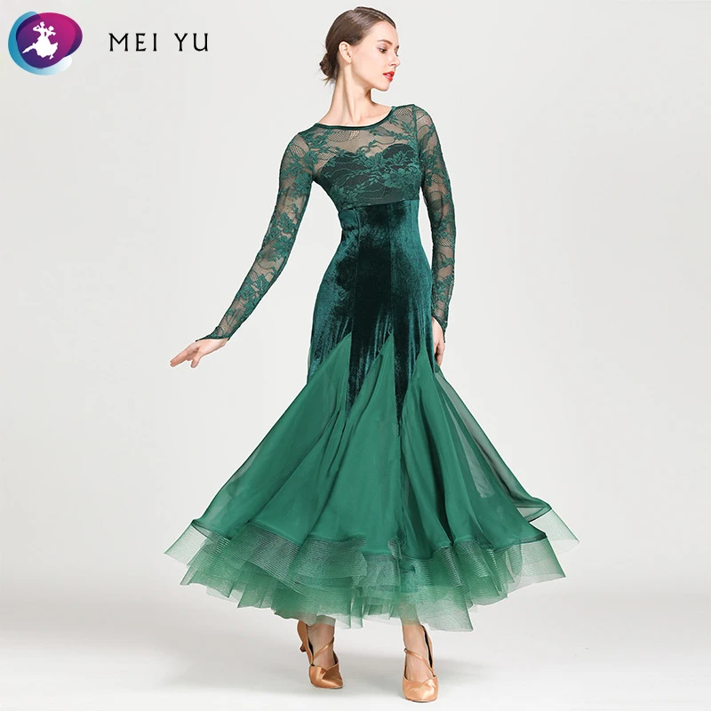 

NEW MEI YU 1862 Modern Dance Costume Women Ladies Dancewear Waltzing Tango Dancing Dress Ballroom Costume Evening Party Dress