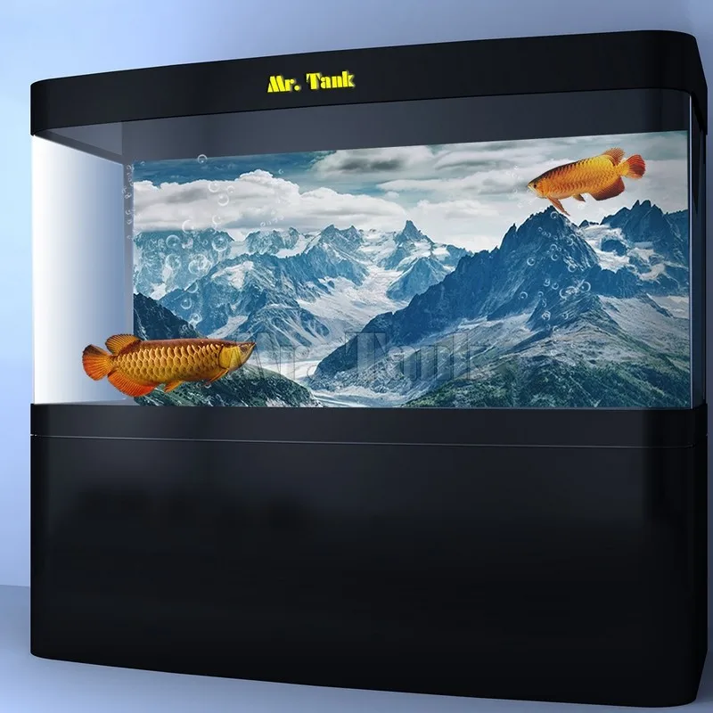 

Mr.Tank HD Aquarium Background Poster Snow Mountain View Reptile Snake House Fish Tank Decorative Backdrop