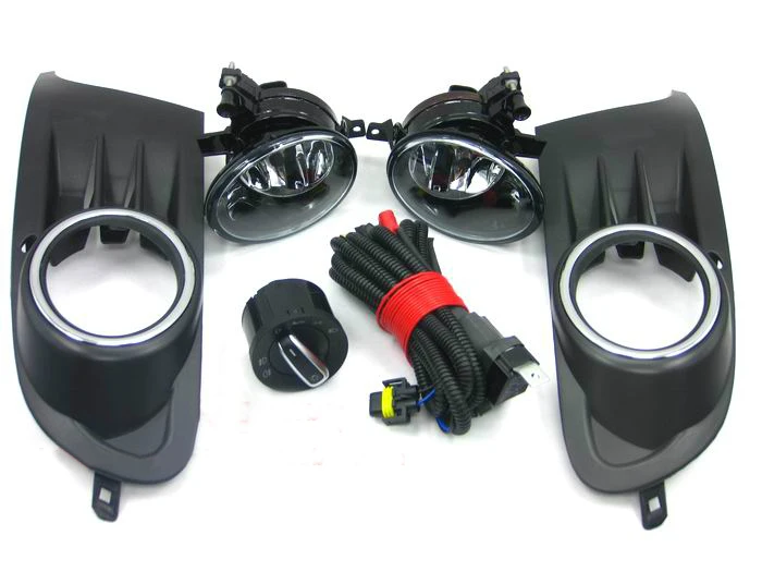 FREE SHIPPING,FOR vw golf 6 mk6 fog lights Lamp, 2Pcs Grilles,Cable