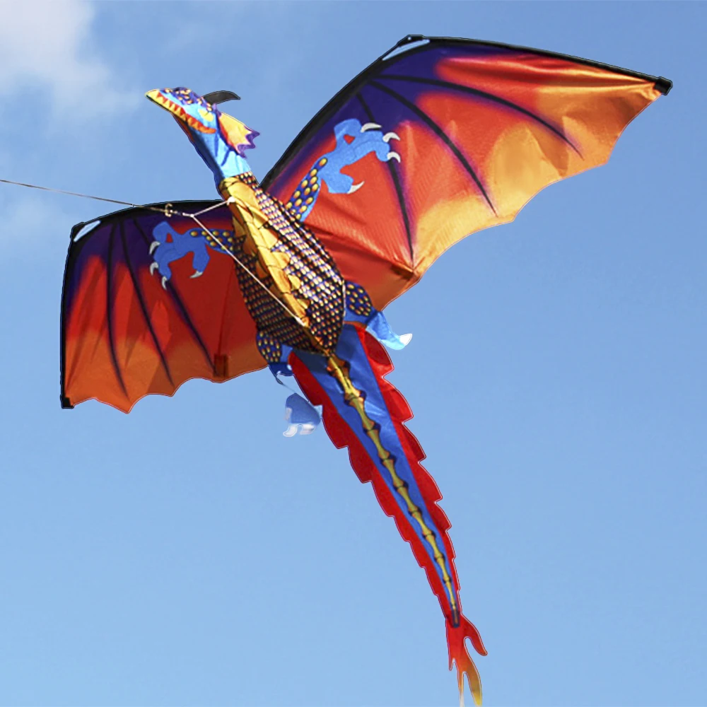 

140cx120cm Dragon Kite Single Line Flying Kite with Tail 100m Handled Flying Line Good Flying Kite Toys for Kids Adults Outdoor