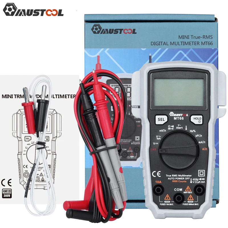 

MUSTOOL MT66 True RMS 5999 Digital Multimeter DC/AC Current Voltage Frequency Resistance Capacitance Temperature Tester New