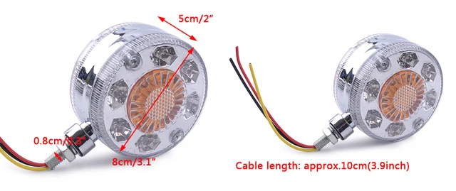 2pcs 24V 3.9inch 3 Led Camion Remorque Rouge Lumière Avant Arrière