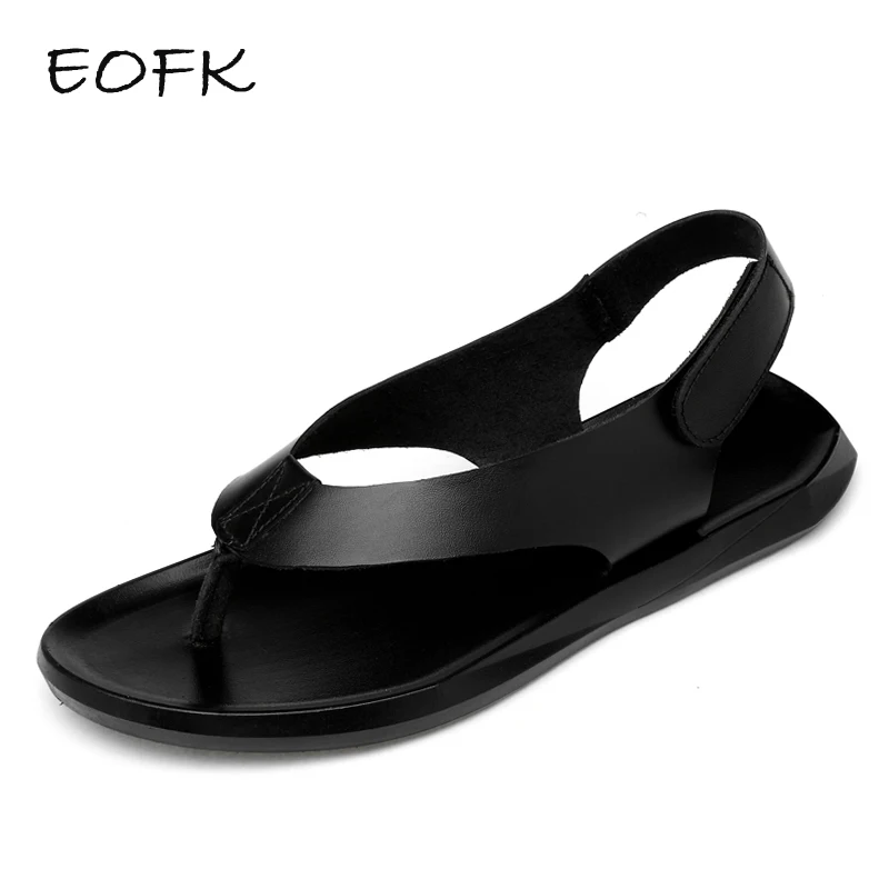 flat leather slip on sandals
