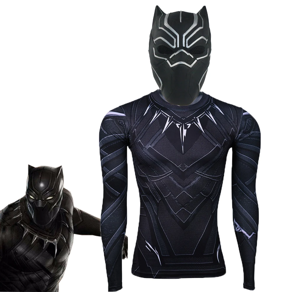 Black Panther Masks Movie Captain America Fantastic For Cosplay Men's Latex Party Mask Helmet for Halloween (6)
