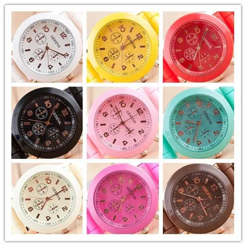 

MINHIN Geneva Casual Watch Women Dress Quartz Watches Silicone Band Jelly Colors Student Daily Wristwatch Sports Relogio