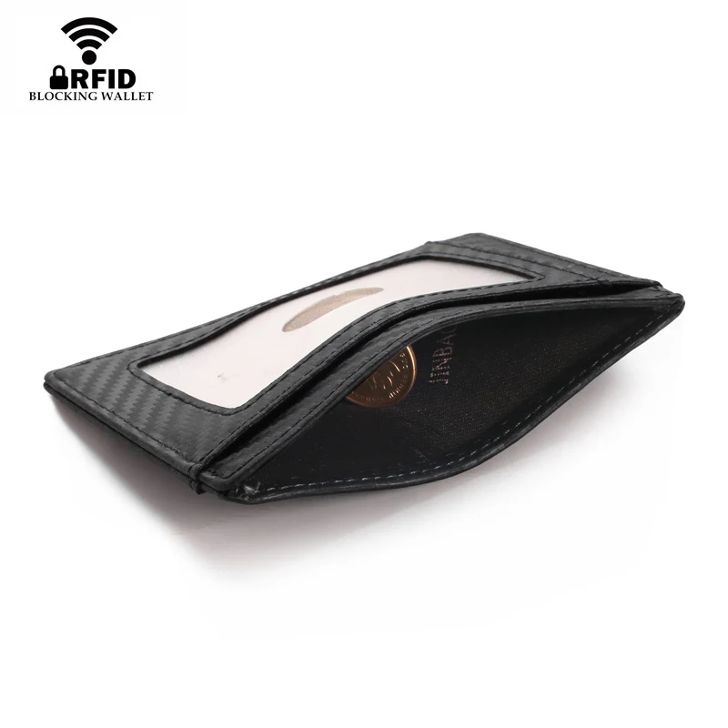 KEEBREAK Анти rfid Блокировка бизнес держатель для кредитных карт минималистичный карбоновый кошелек кожаный держатель для карт тонкая защита для карт