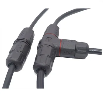 

2 Pin 3 Pin T LED Waterproof Quick electrical Cable Wire Connector Cable Plug Adapter Screw locking Cable Industrial DC 12V 220V