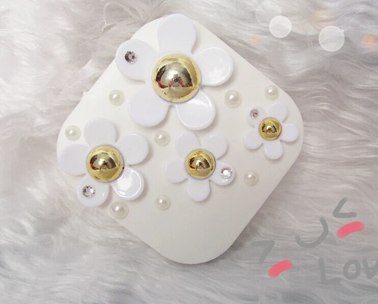 

LIUSVENTINA DIY resin cute flower combination Beautiful contact lens case for eyes contact lenses box for glasses spectacle case