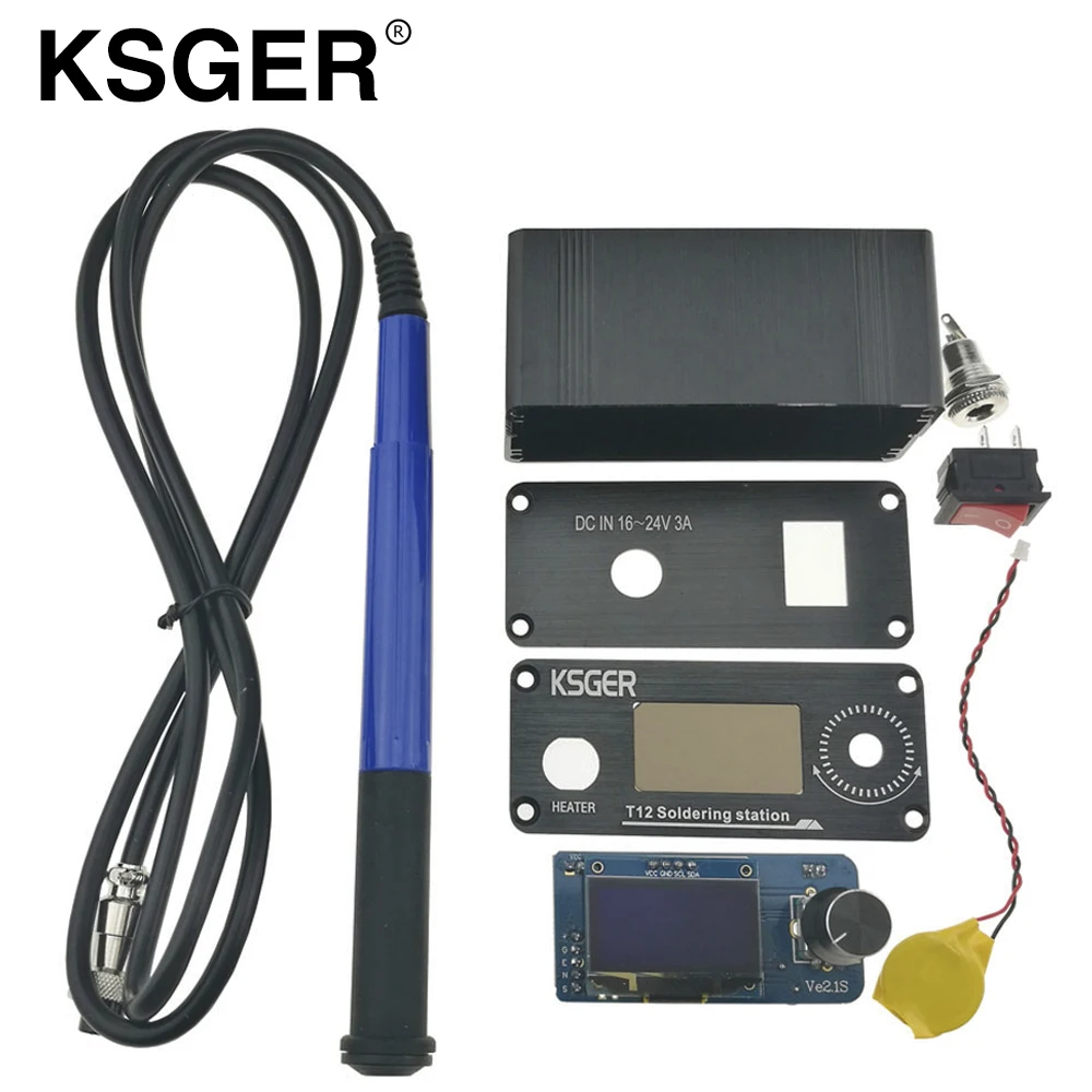 KSGER V2.1S STM32 OLED T12 цифровой DIY контроллер паяльной станции 9501 из сплава нержавеющей стали железная ручка электрического паяльника