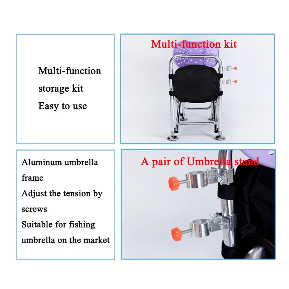 Multifunction Flower Pattern Breathable Fishing Chair Portable Folding Stool Gear Supplies - 