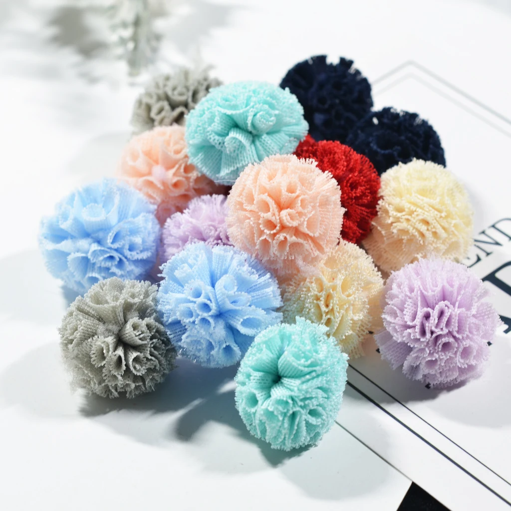 16pcs Mixed Color Korean Style Yarn Pom Pom Balls 25mm Decoration For DIY Women Special Jewelry Making Hair Accessories Findings