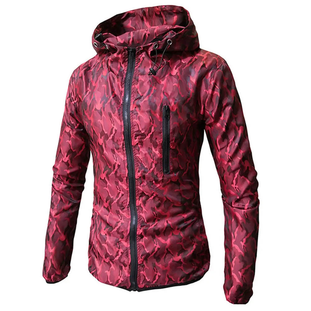 YJSFG HOUSE Brand Mens Autumn Jackets Zipper Slim Hood Camouflage Hooded Jacket Male Sportswear 