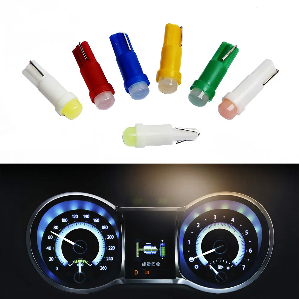

10pc T5 led car dashboard light instrument automobile door Wedge Gauge reading lamp bulb 12V cob smd Car Styling white red