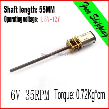 

NEW dc motor 6V 35RPM N20 Long Shaft 55mm Stepper motor Powerful High Torque Gear Box Motor 3V 6V 12V