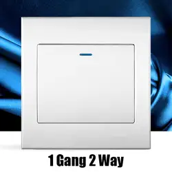 1 Gang 2 Way Белый настенный выключатель случайный нажмите кнопку настенный выключатель света с Панель панели переключателя