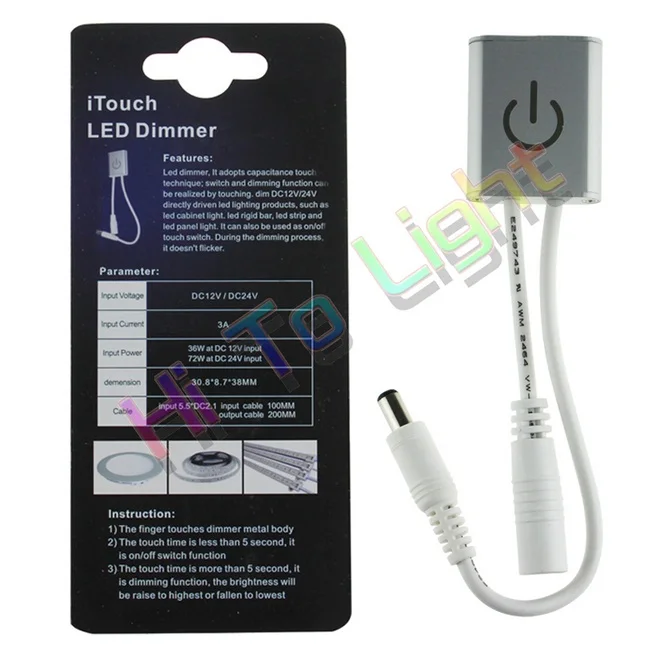 

WARFORD DC12V -24V 3A i Touch LED strip Dimmer touch switch dimmer controller for single color LED Strip lamp or bulb