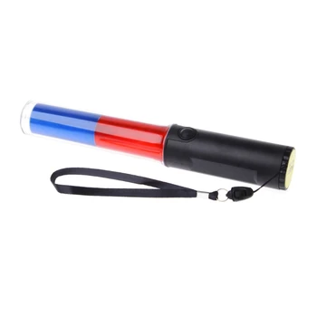 

Powerful LED Flashlight Plastic Traffic Wand Torch 4 Modes Blizzard Flash