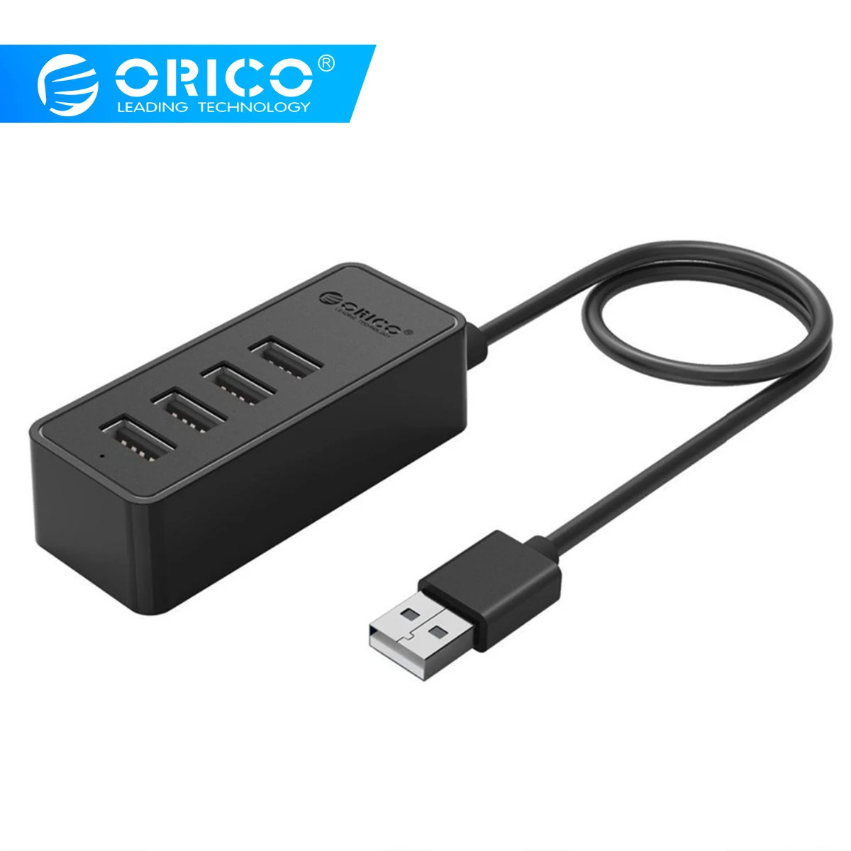 

ORICO 4 Ports USB 2.0 HUB Micro USB and Type-A Input for Laptop Computer Phone Tablet Ultrabook 15/30CM Dada Cable PortableBlack
