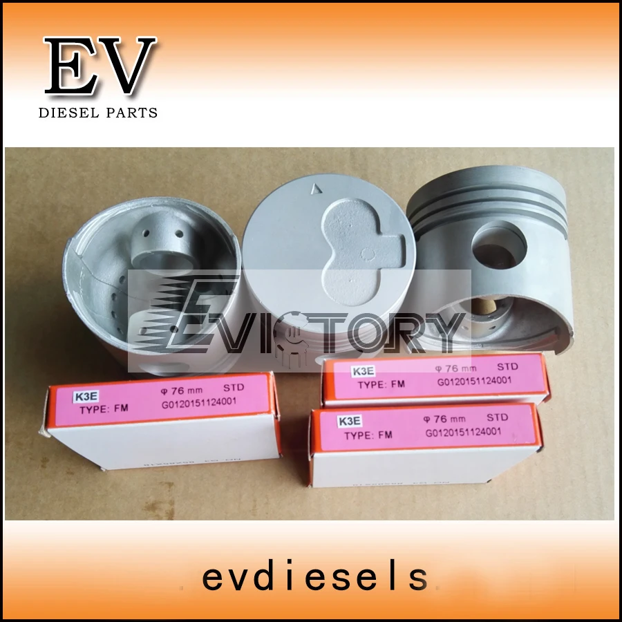 Piston WITH PISTON RINGS FOR Mitsubishi K3B with Valve markings STD Ø 68mm 