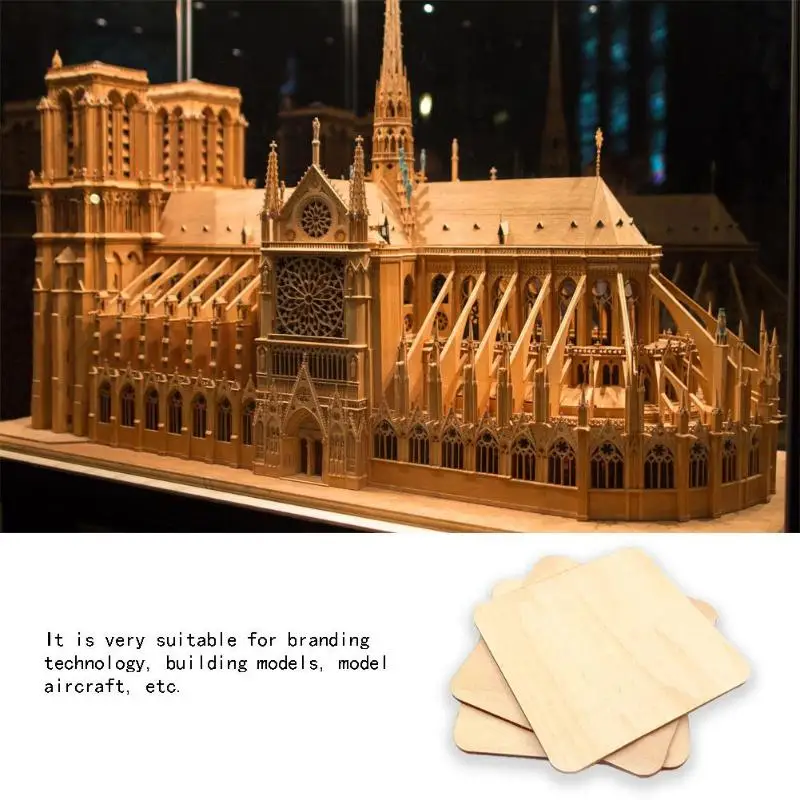 Квадратная деревянная заготовка для рукоделия скрапбукинга картина модель здания