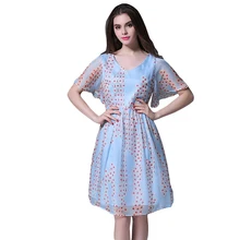 Leiouna Green Fairy Butterfly Sleeve Print Elegant Loose Floral Chiffon Knee-length Summer Dress Princess Lady New Arrivals