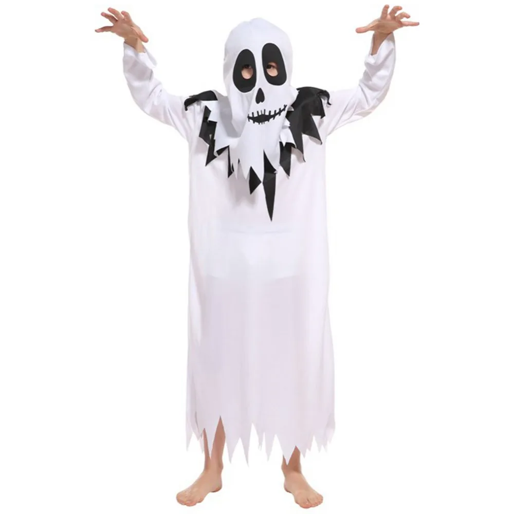 

Kids Ghost Halloween Costumes Boys Girls Cosplay Dress up Scary White Robe Fancy Dresses