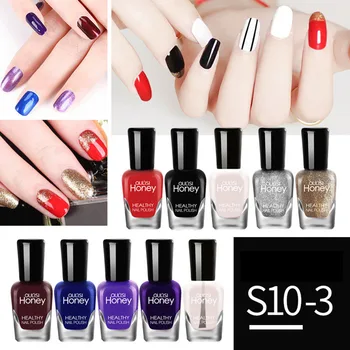 

10 Pcs/Set Nail Polish Pure Color Soak Off Nail Gel Art Lacquer Semi Permanent Manuicure Varnish KG66