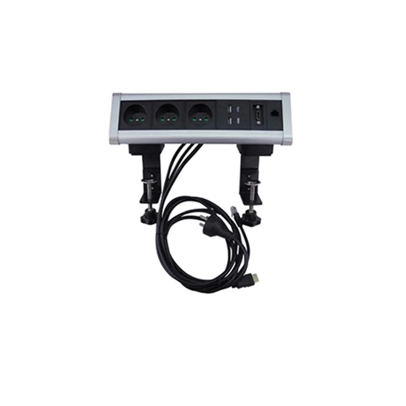 

Movable Triangle Desktop Fixed Socket Tabletop Socket 3 French sockets +2 USB Charger +1 HDMI+1 Network Configuration Customized