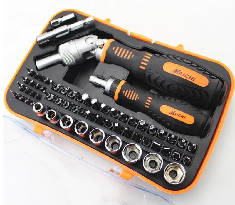 

61 in 1 Socket Screwdriver Kit For Repair Tools Household Screwdriver Bits Set Hex Torx Screwdriver With Handle Ratchet Tool