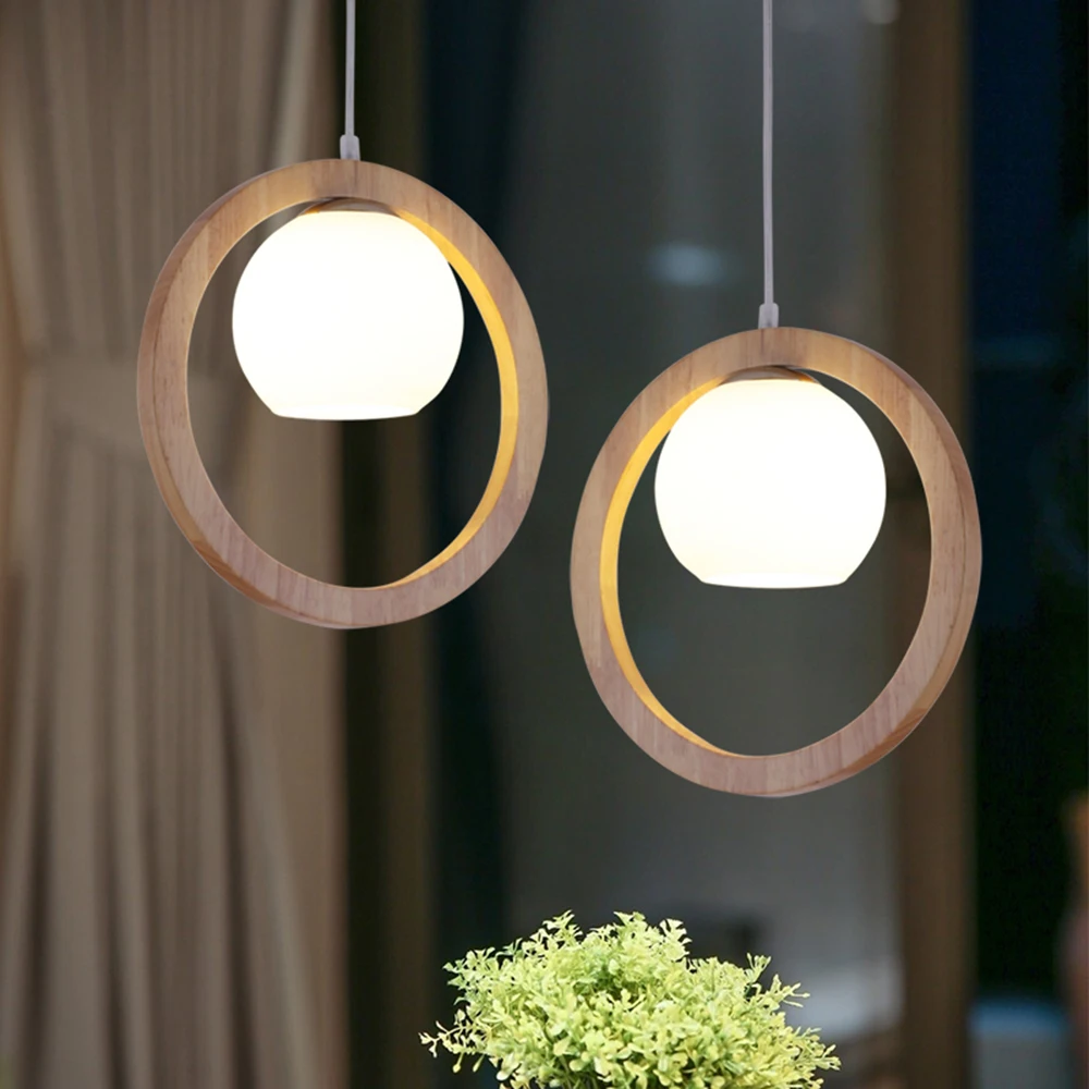

Modern Home Lighting Wooden Pendant Lights110-220v Loft Style Design Pendant Lamp Led Suspension Luminaire Luminarias E27