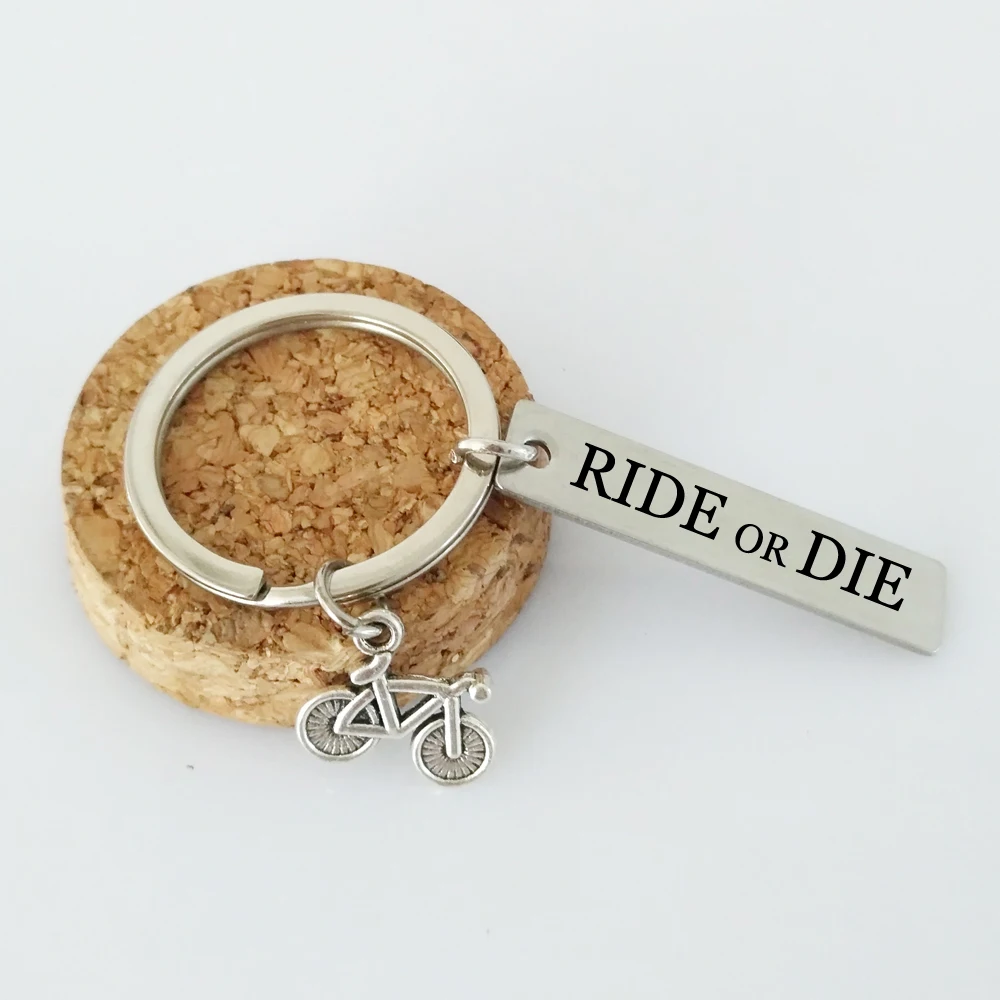 Очаровательный брелок с надписью Ride or Die Bijoux для мотоциклов, автомобилей, велосипедов, женщин и мужчин, Подарочный Брелок для ключей, велосипедная подвеска, брелок для ключей, ювелирное изделие