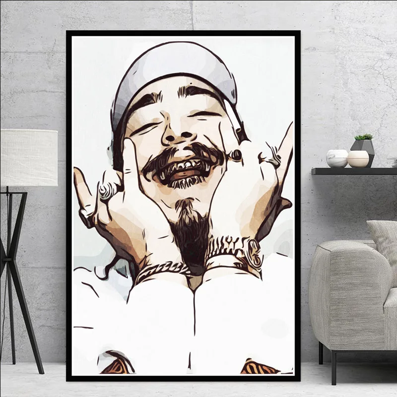 Пост Malone хип-хоп рэпер музыка певица звезда искусство живопись плакат и принты холст настенные картины для гостиной домашний декор - Цвет: Сливовый