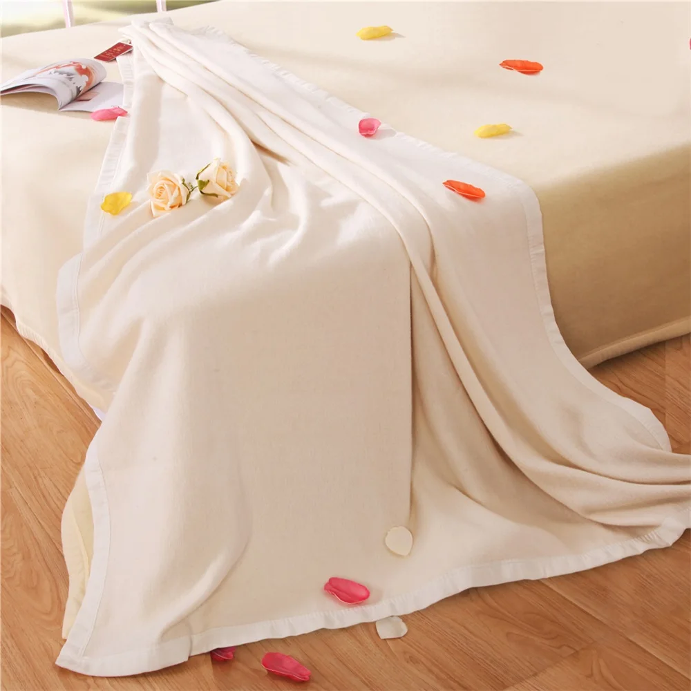 Cashmere blend cotton throw blanket 150cmx200cm white 1kgin Throw from