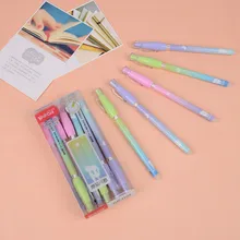 1 шт Kawaii офисная стираемая гелевая ручка милые любовники узор школьные канцелярские принадлежности черные чернила 0,5 мм ручка заправка