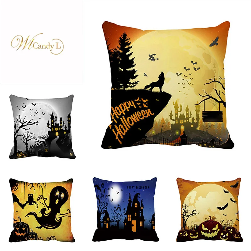 WL candy L Halloween series pillowcase linen 45*45 decorative pillow