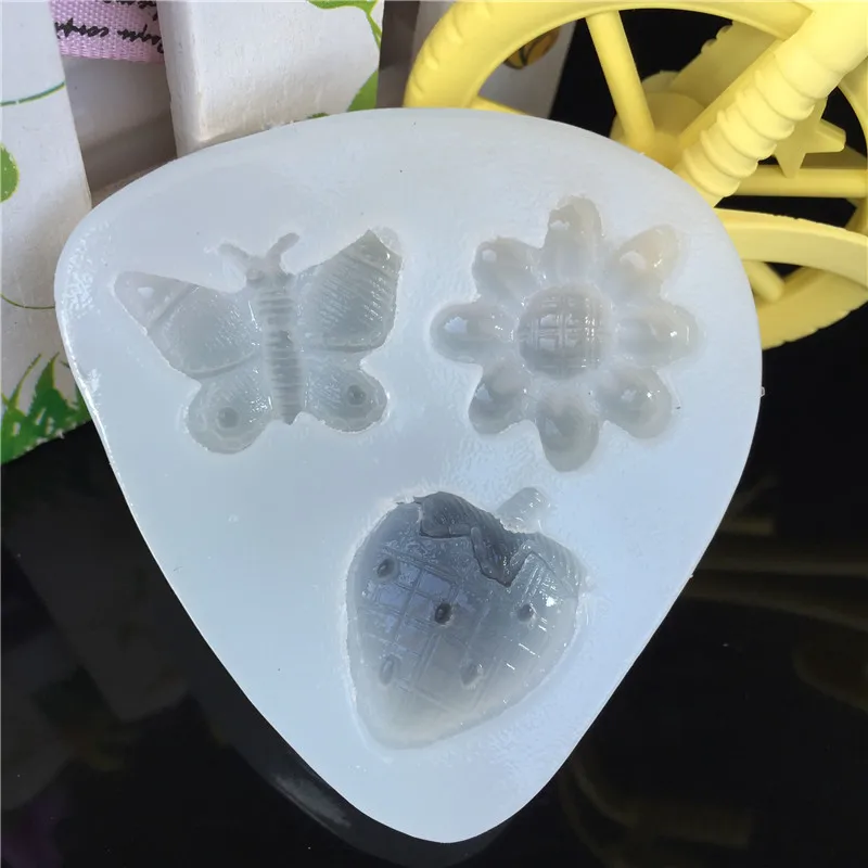 

GLADZGT Butterfly Strawberry Liquid silicone mold DIY resin jewelry pendant necklace Earrings mold resin molds for jewelry