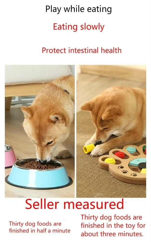 

Dogs Leaking Toys Pet Slow Food Teddy Educational Training Puzzle Color General Purpose Wood Red