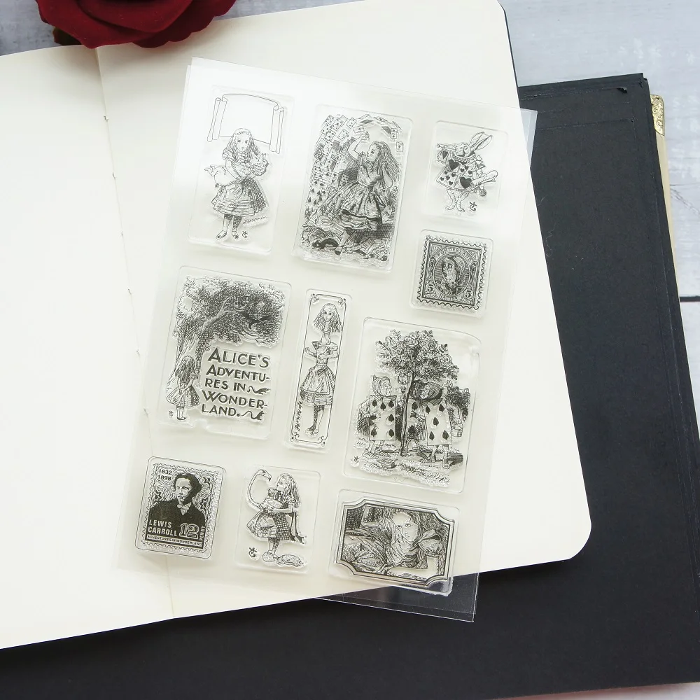 Fairy tale Alice story design clear transparent stamp silicone stamps as scrapbooking decoration DIY card paper gift use clear stamps,clear rubber stamps