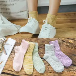 1 пара, милые женские носки для девочек, Разноцветные теплые женские носки, Зимние Носки ярких цветов, женские теплые носки, Meias Femininas