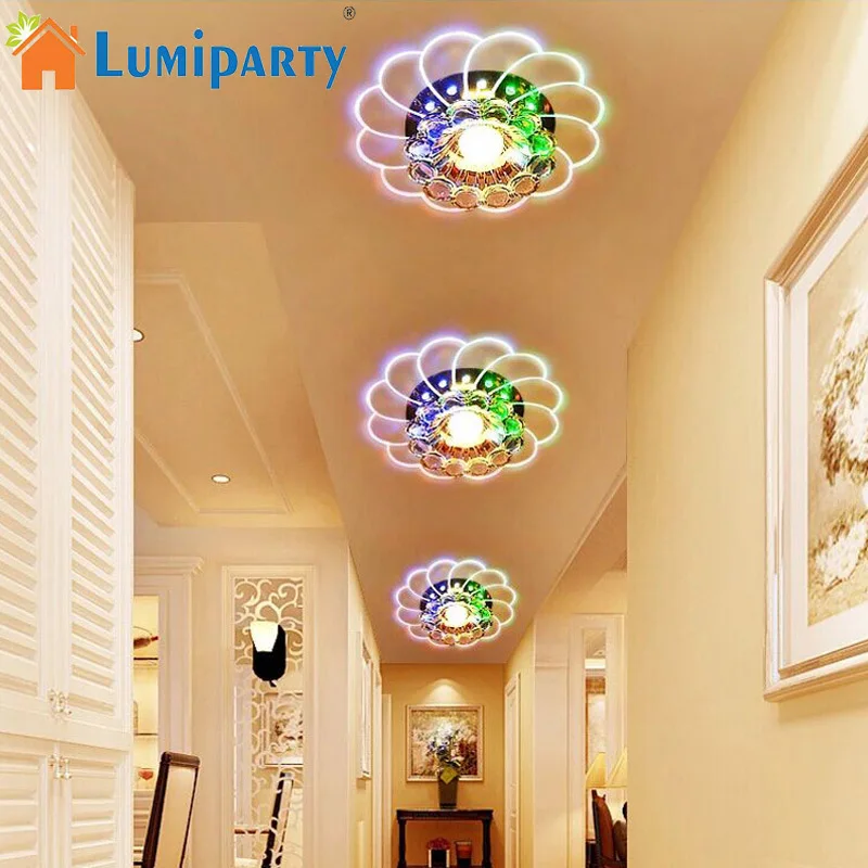LumiParty роскошная люстра с кристаллами Светодиодная потолочная лампа цветная 5 Вт