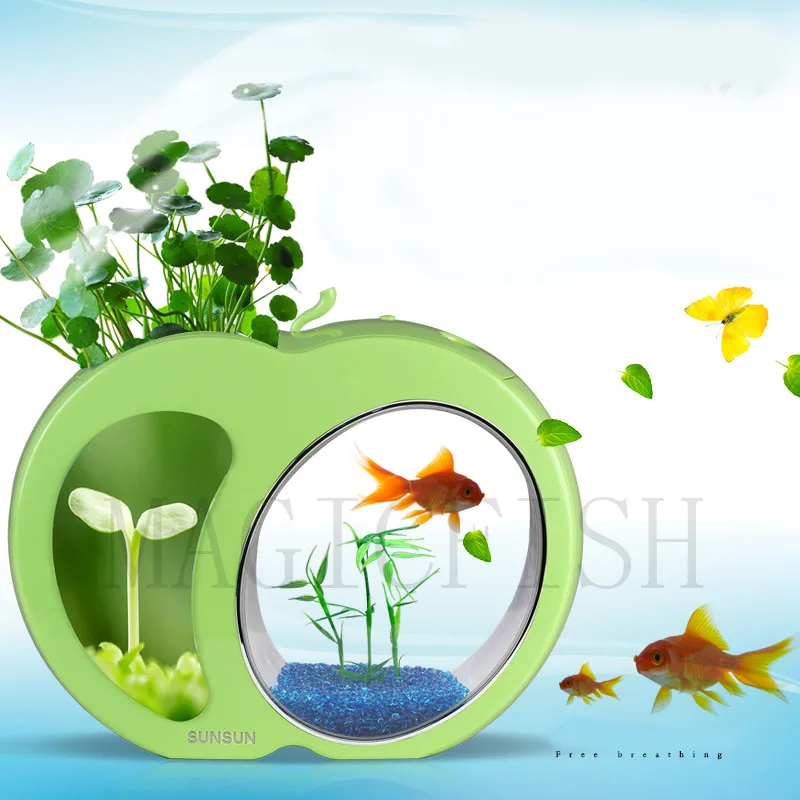 SUNSUN экологический интеграционный фильтр для аквариума, светодиодный светильник, мини нано-резервуар, офисный аквариум 3л, 110 л, 240 В-в