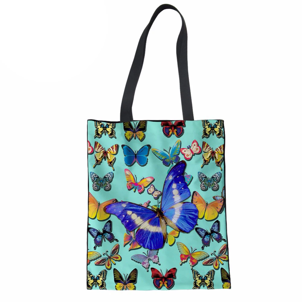 

Noisydesigns Women Handbags Stylish Shoulder Bag Bright Butterfly Pattern Casual Tote Teenager Girls Shopping Bag Bolsa Mujer