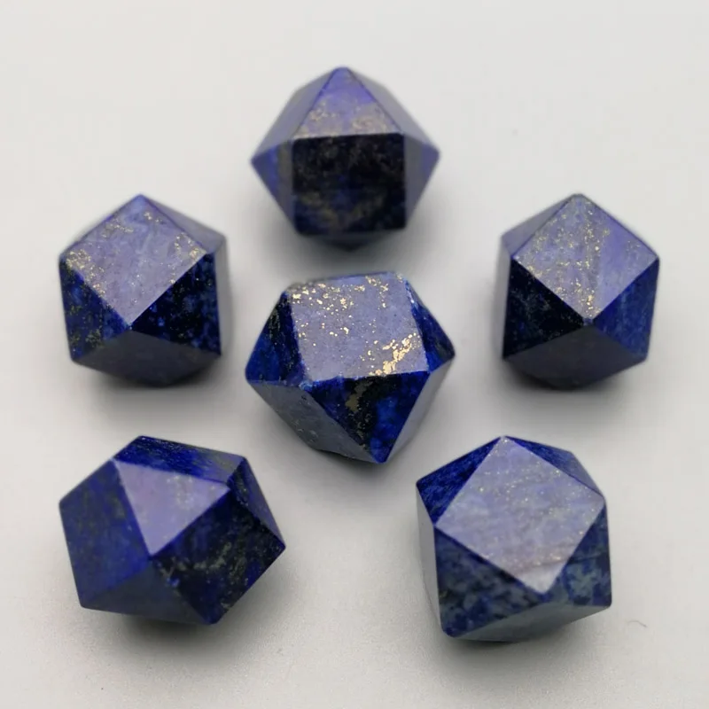 

Fashion natural Lapis lazuli polygon pendulum Charm stone pendant beads for Jewelry making accessories Free shipping 6Pcs/lot
